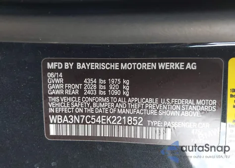 2014 BMW 428 I из США, поврежденный, VIN WBA3N7C54EK221852